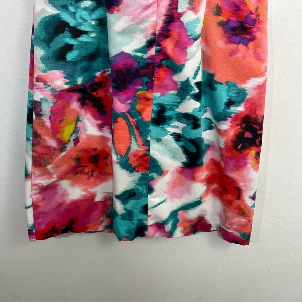 Eliza J Floral Watercolor Jewels Sheath Dress Size 8 or Medium - Picture 11 of 16
